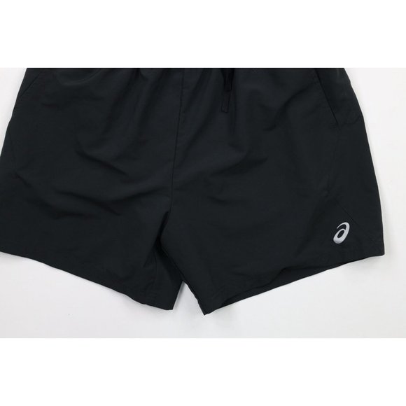 Asics Mens Medium Reflective Logo Lined Jogging Running Shorts Black Polyester - Picture 3 of 9